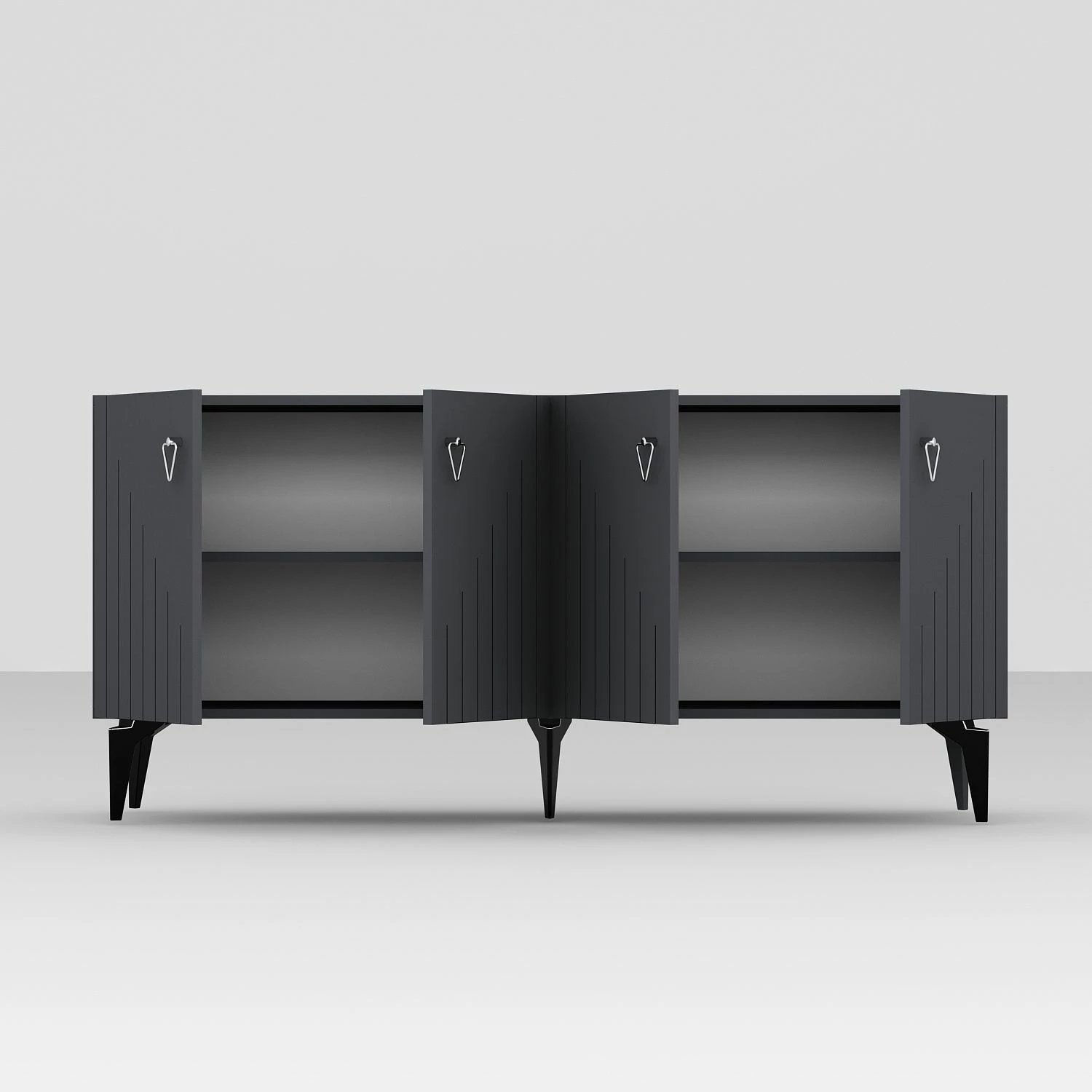 Konsolë Skye Decor, anthracite, argjend