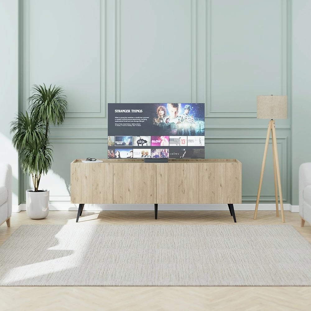 Komodë për TV, ngjyrë lisi, Hanah Home, Tvc-740-Ff-1