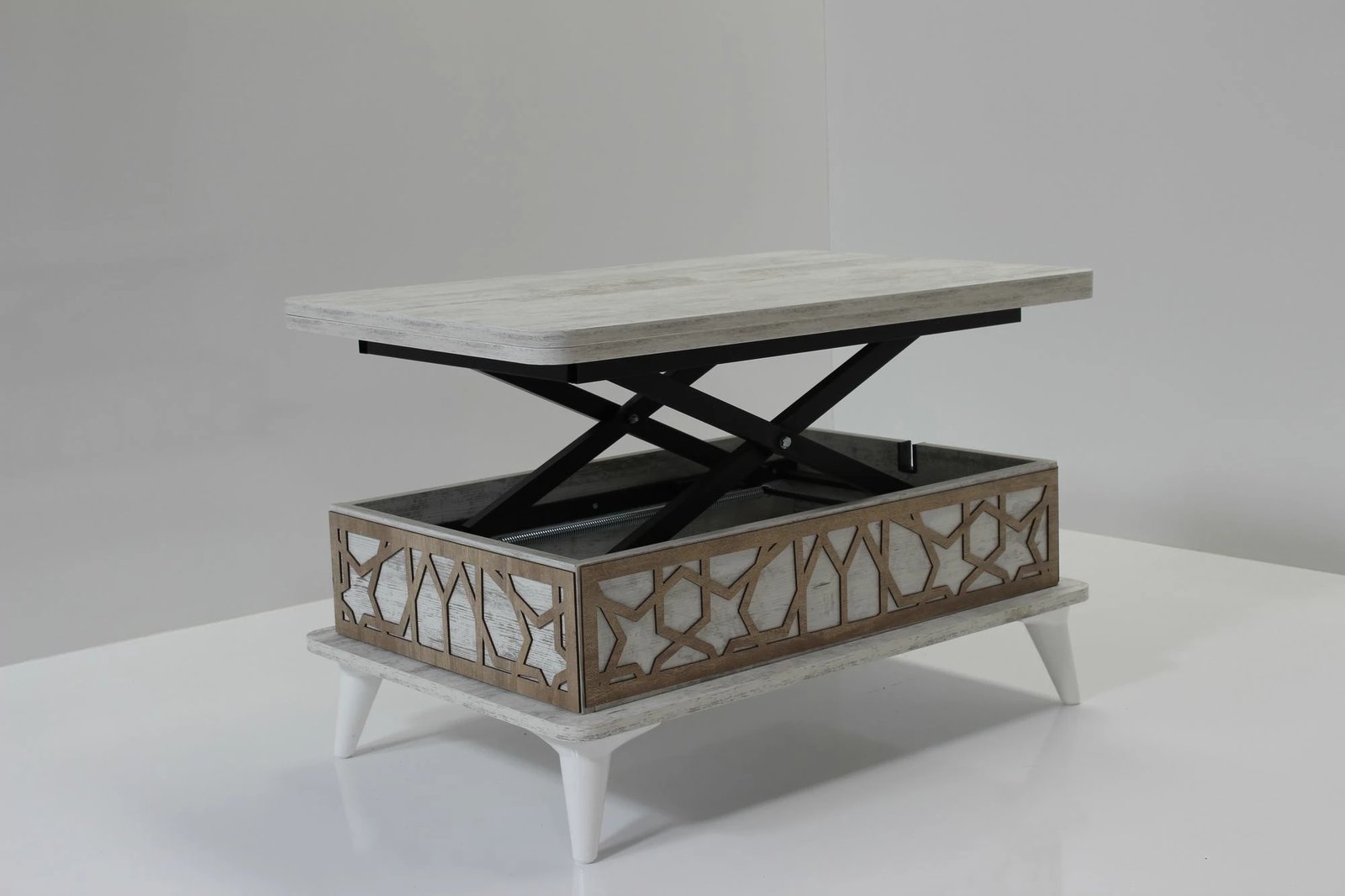 Tavolinë kafeje Skye Decor, ngjyrë e bardhë antike, Ada