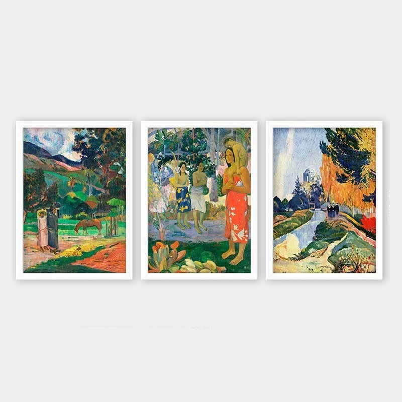 Set pikturash dekorative me kornizë, shumëngjyrëshe, 3 pjesë, Wallity, 35x45cm