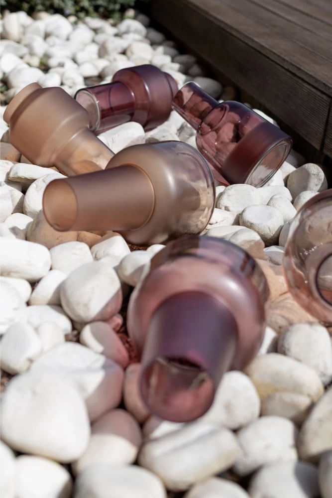 Vazo qelqi, ngjyrë terrakote, 15x15x24 cm