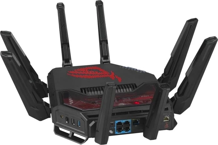 Router ASUS ROG Rapture GT-BE19000, Tri-band, Ethernet Multi-Gigabit, Zi, Kuq
