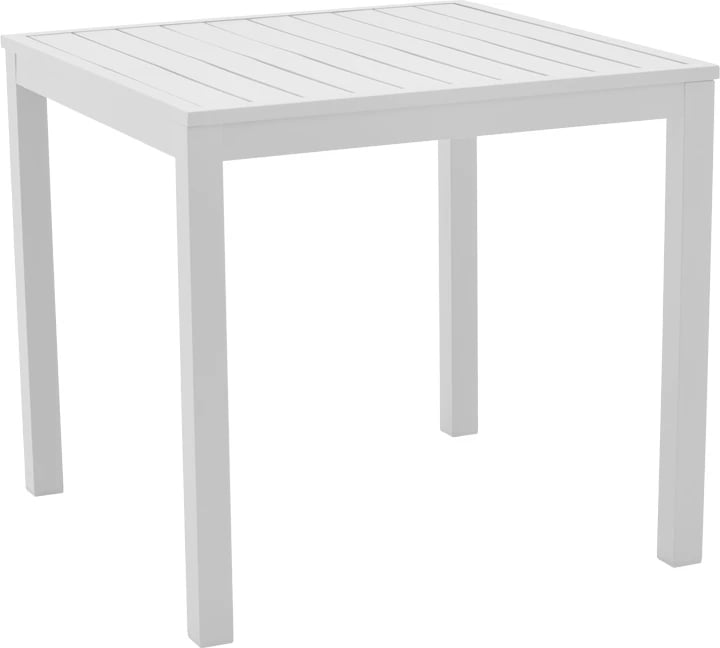 Set tavoline me karrige për terasë Azelie-Kliton I, 5 pjesë, material alumini, ngjyrë gri e bardhë, 80x80x74cm