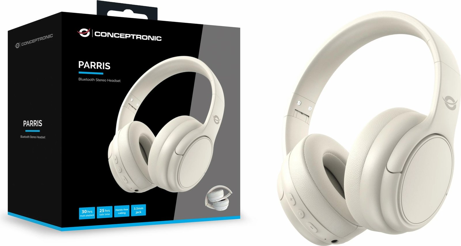 Kufje Conceptronic wireless BT 5.4, 30 orë, të bardha Kufje Conceptronic wireless BT 5.4, 30 orë, të bardha