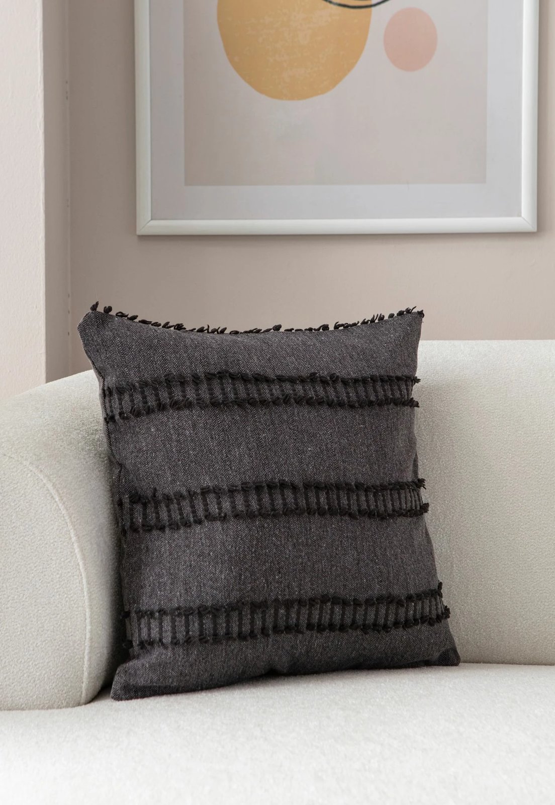 Jastëk mbulesë, ngjyrë e zezë, Evila Originals, Tuffet - Black v2, 43x43cm