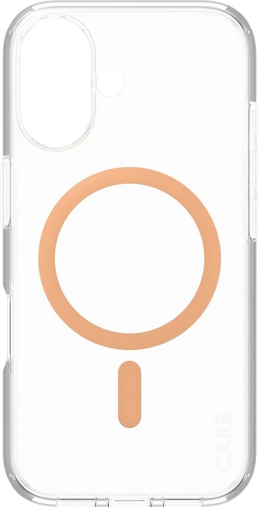 Mbështjellës PanzerGlass CARE Case Flagship Peachy MagSAFE për iPhone 16, transparent