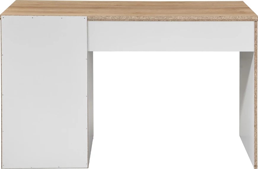 Tavolinë pune Practico 120, një sirtar, ngjyrë e bardhë-natyrale, 120x50x76