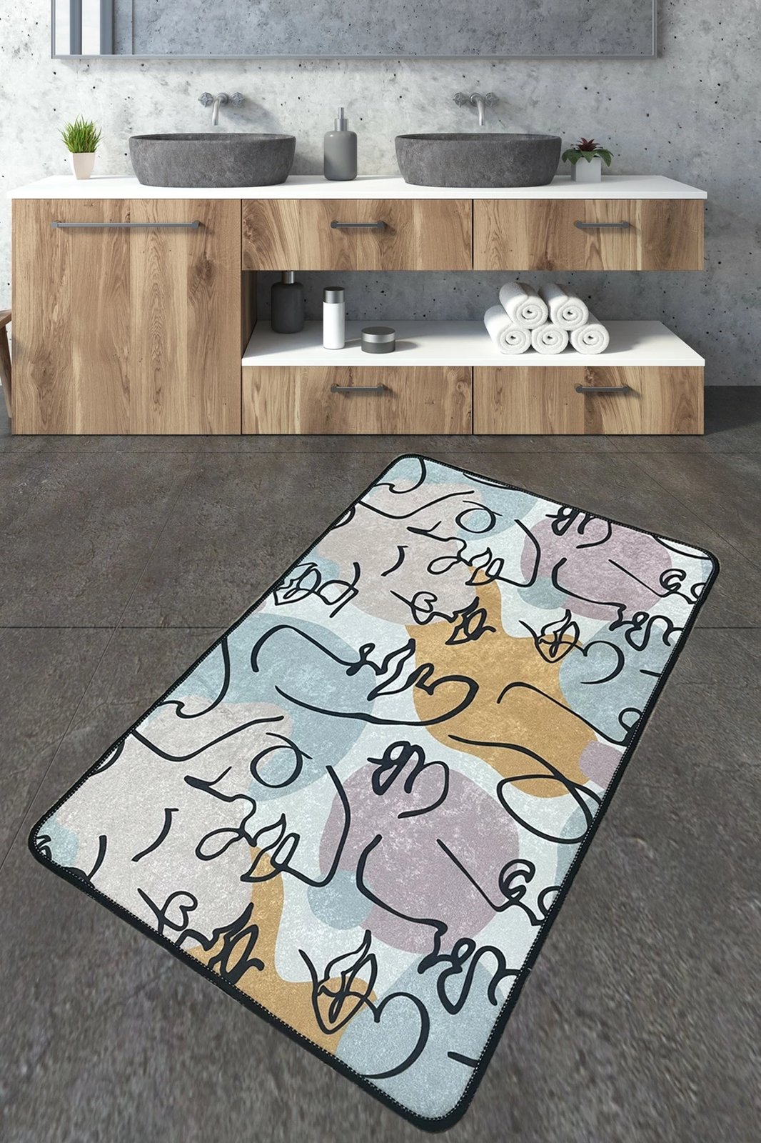 Tapet banje Mijölnir, Centum - 86, shumëngjyrësh, 70x120cm