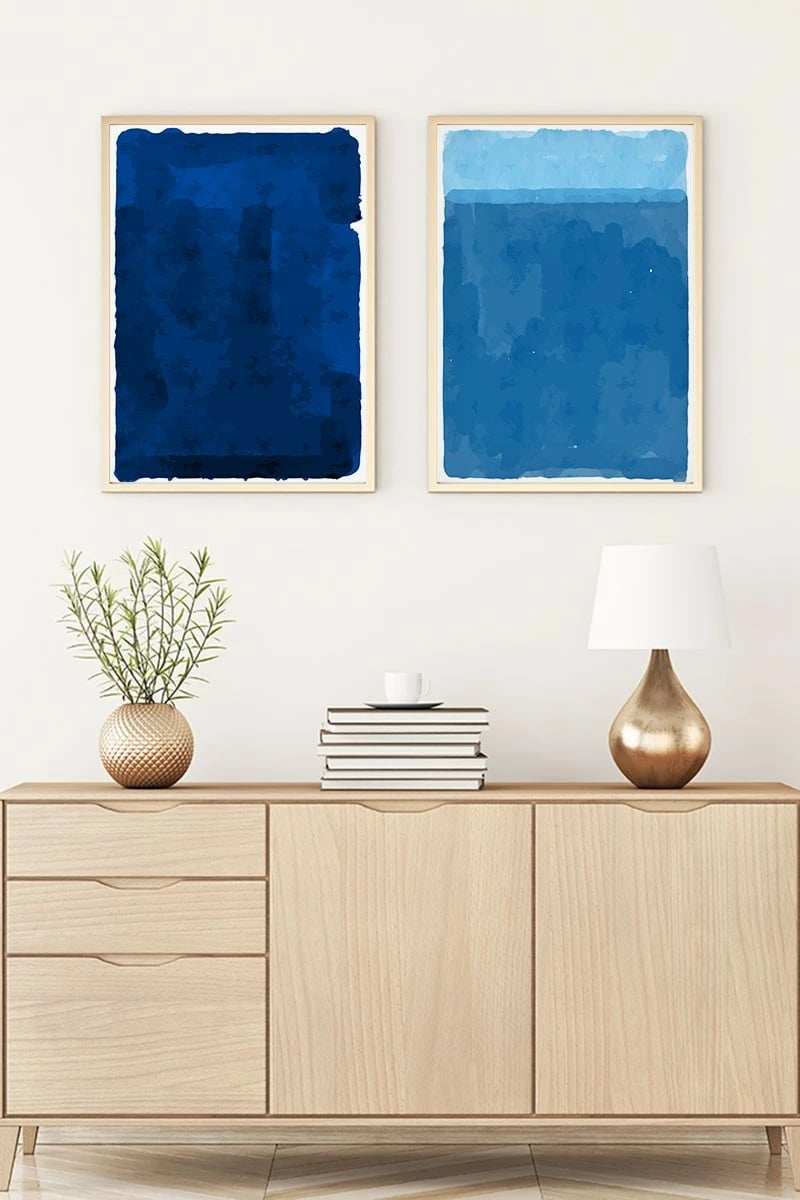 Piktura dekorative me kornizë, 2 copë, MDF, shumëngjyrëshe, Wallity, Huhu64, 50x35cm