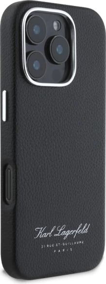 Mbështjellës Karl Lagerfeld Hotel RSG për iPhone 16 Pro Max, i zi