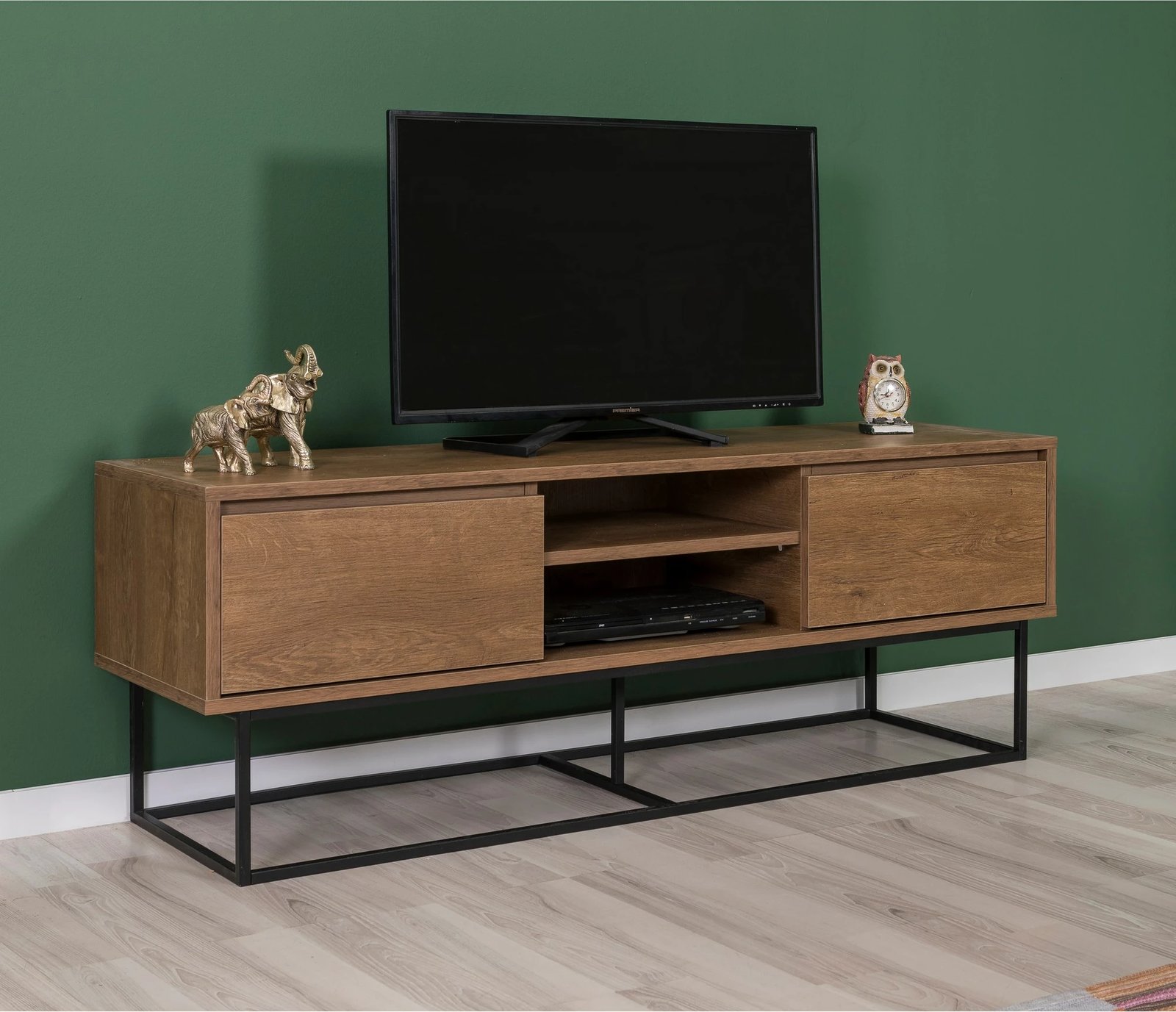 Set mobiljesh për dhomë dite Skye Decor, Laxus Takım 2, ngjyrë arrë dhe e zezë