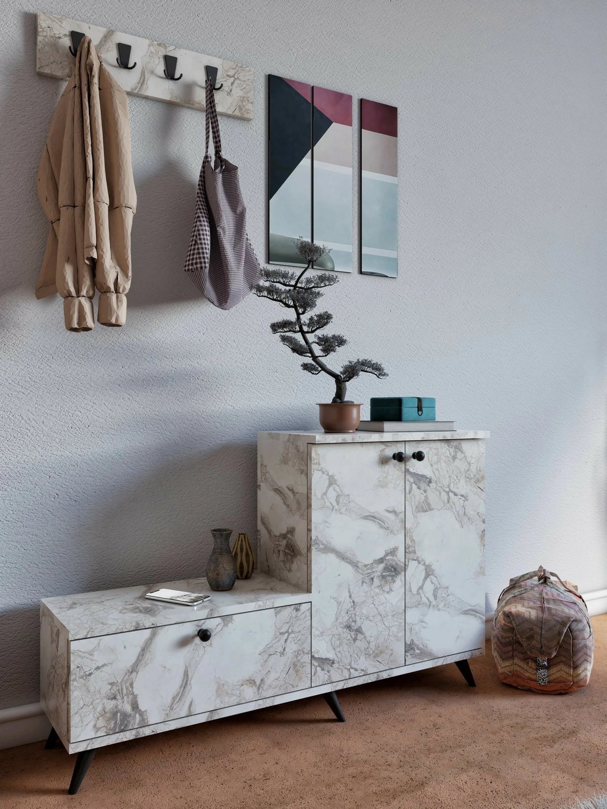 Stendë korridori, ngjyrë mermeri Ephesus, Skye Decor