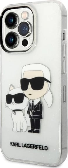 Mbështjellës Karl Lagerfeld Karl&Choupette për iPhone 14 Pro Max 6.7", Transparent