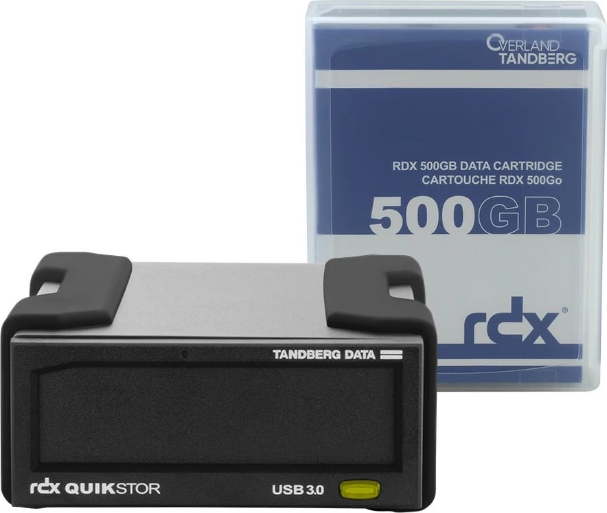Drive i jashtëm Tandberg Data RDX QuikStor 500GB, USB 3.2, i zi