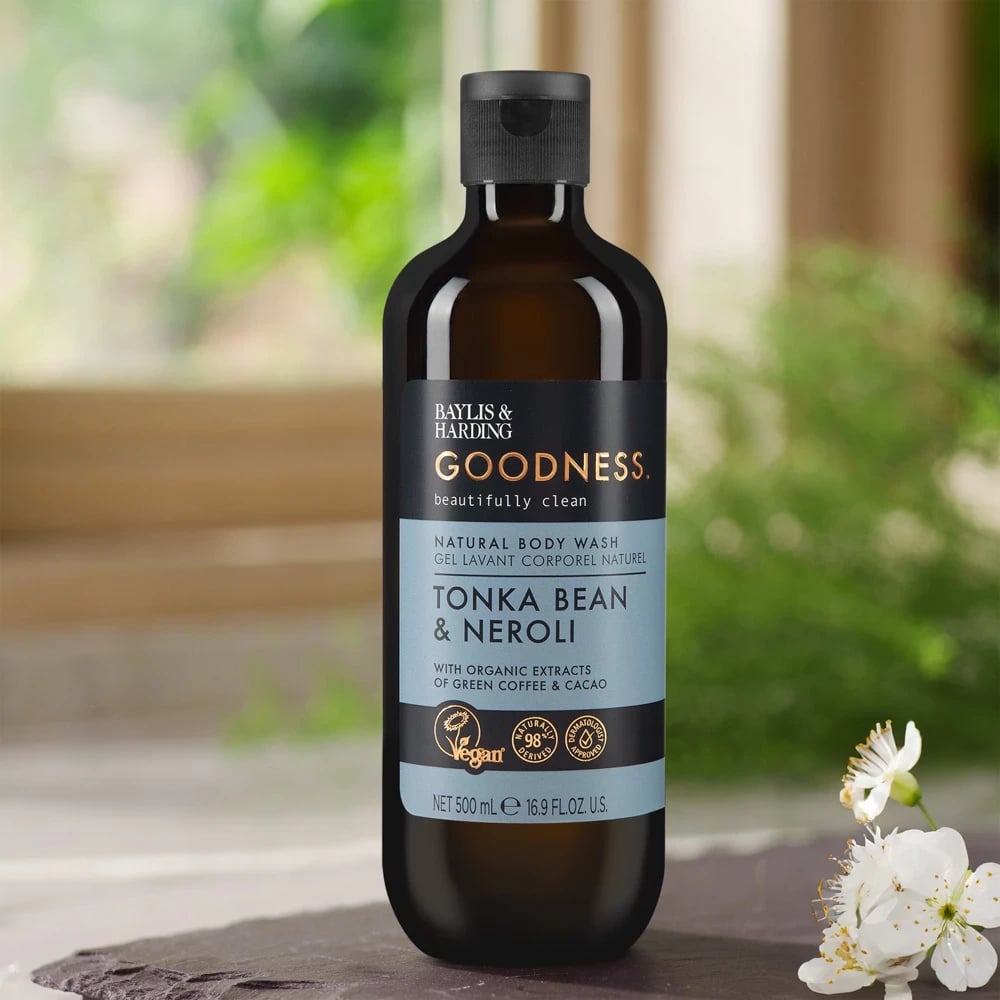 Xhel për dush Bayliss & Harding GOODNESS TONKA BEAN & NEROLI, 500 ml  Xhel për dush Bayliss & Harding GOODNESS TONKA BEAN & NEROLI, 500 ml