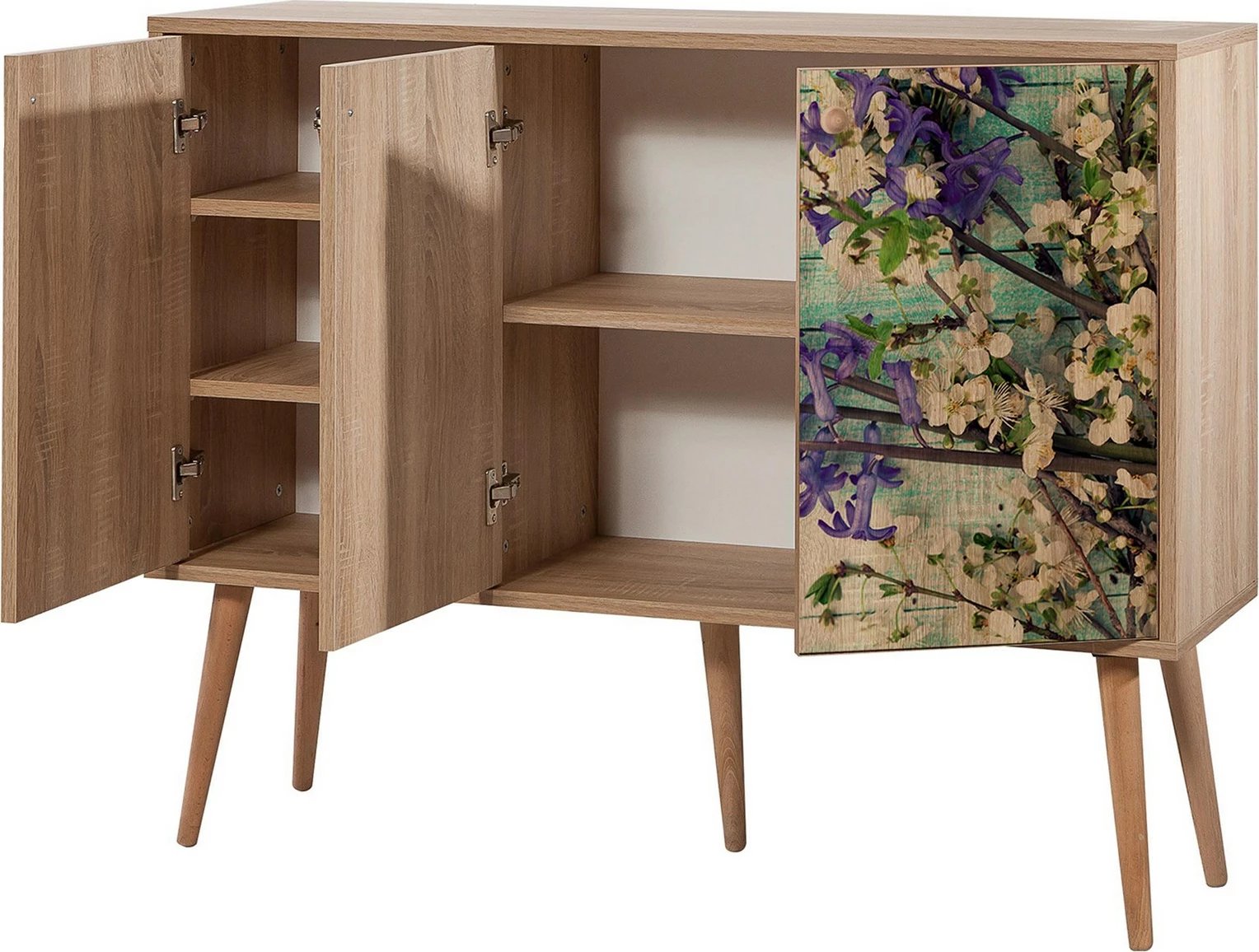 Konsol Hanah Home, Mega - 727, ngjyrë lisi Sonoma