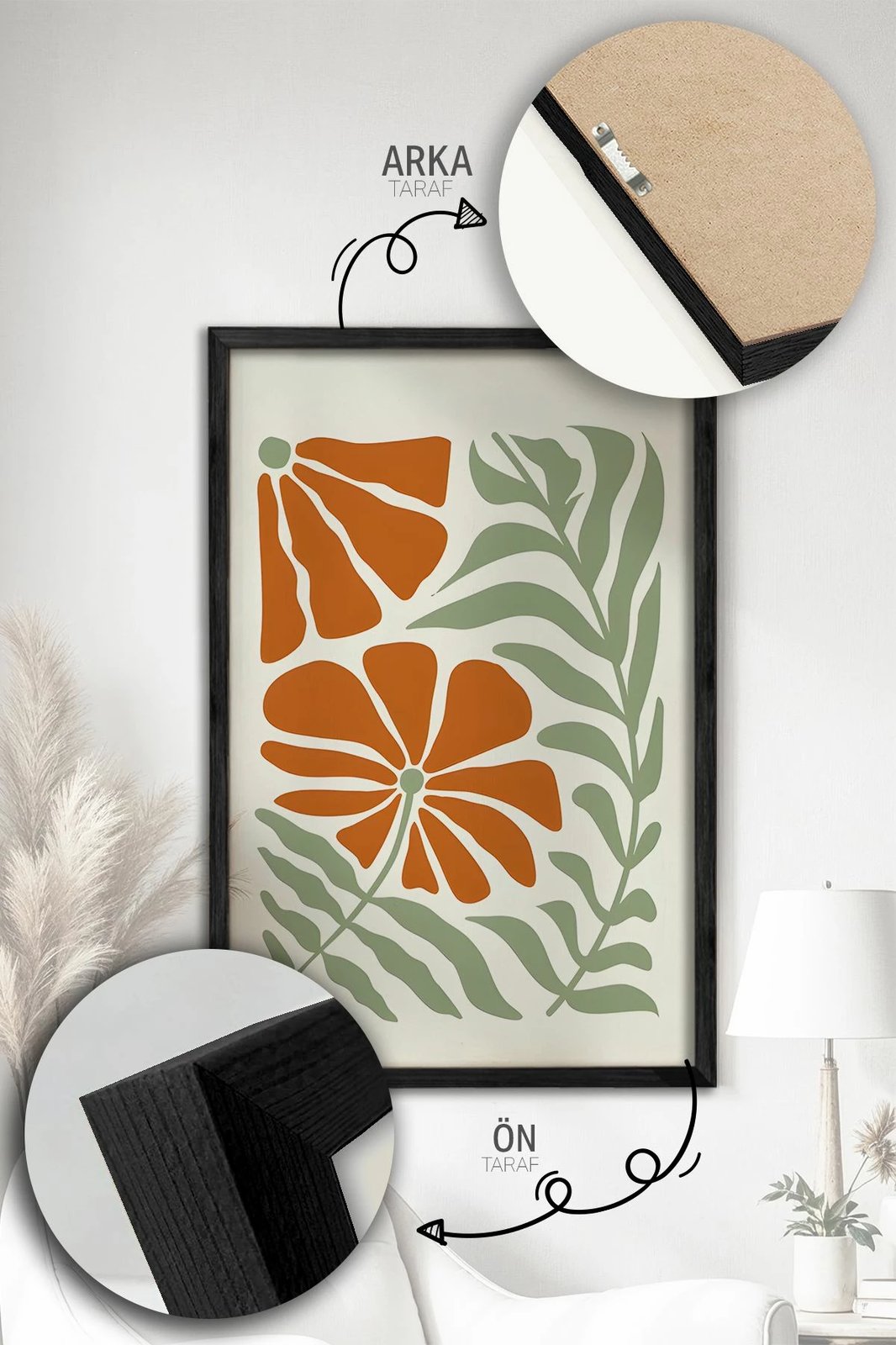 Pikturë dekorative me kornizë (3 copë), Wallity, Artvmodel9-Sıyah