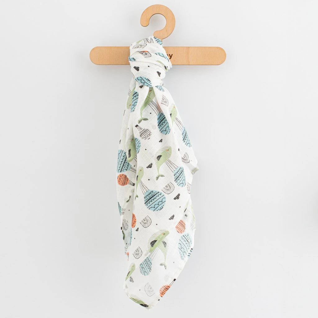 Pelena pambuku, New Baby, 70x80 cm, 100% pambuk, për djem, blu, set 3 copë