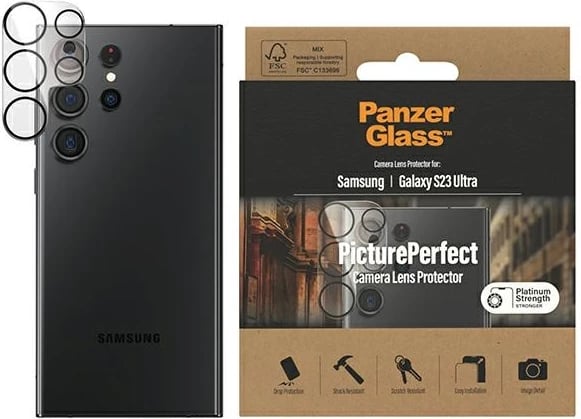 Mbrojtës kamerash PanzerGlass Picture Perfect për Samsung Galaxy S23 Ultra, xham i temperuar