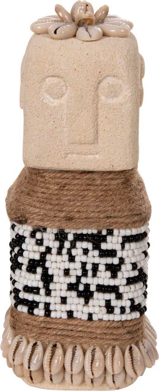 Statujë tavoline SUMBA FH4309 prej guri të bardhë paras-rruaza-litar bar deti 7x7x17Hcm Statujë tavoline SUMBA FH4309 prej guri të bardhë paras-rruaza-litar bar deti 7x7x17Hcm