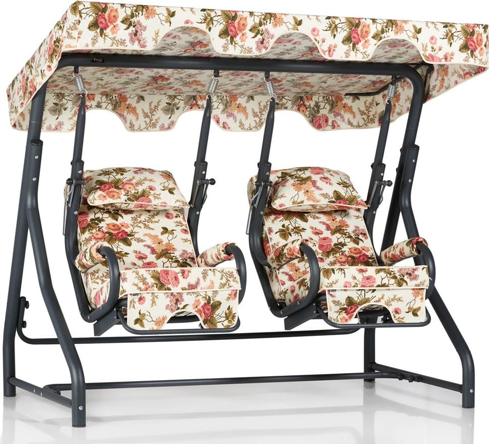 Karrige lëkundëse dyshe për kopsht, Skye Decor, Daisy 2, shumëngjyrëshe