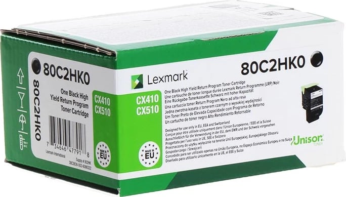 Toner Lexmark 80C2HK0 rendiment i lartë 4000 faqe XXL, zi