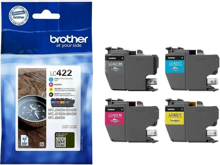 Fishek boje, Brother LC-422VAL, original, CMYK, paketë 4