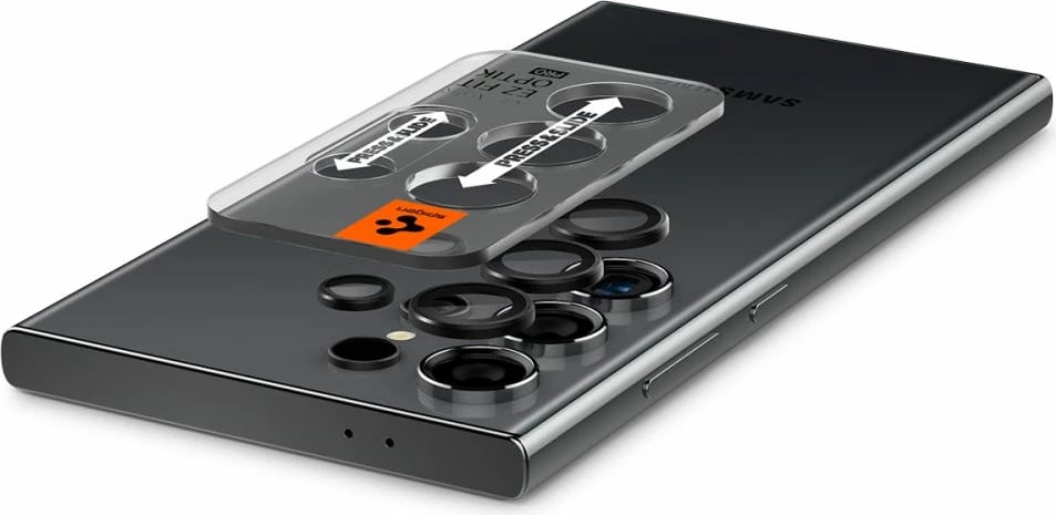 Mbështjellës kamerë Spigen Optik.tR EZ Fit për Samsung Galaxy S24 Ultra, 2 copë, Zi