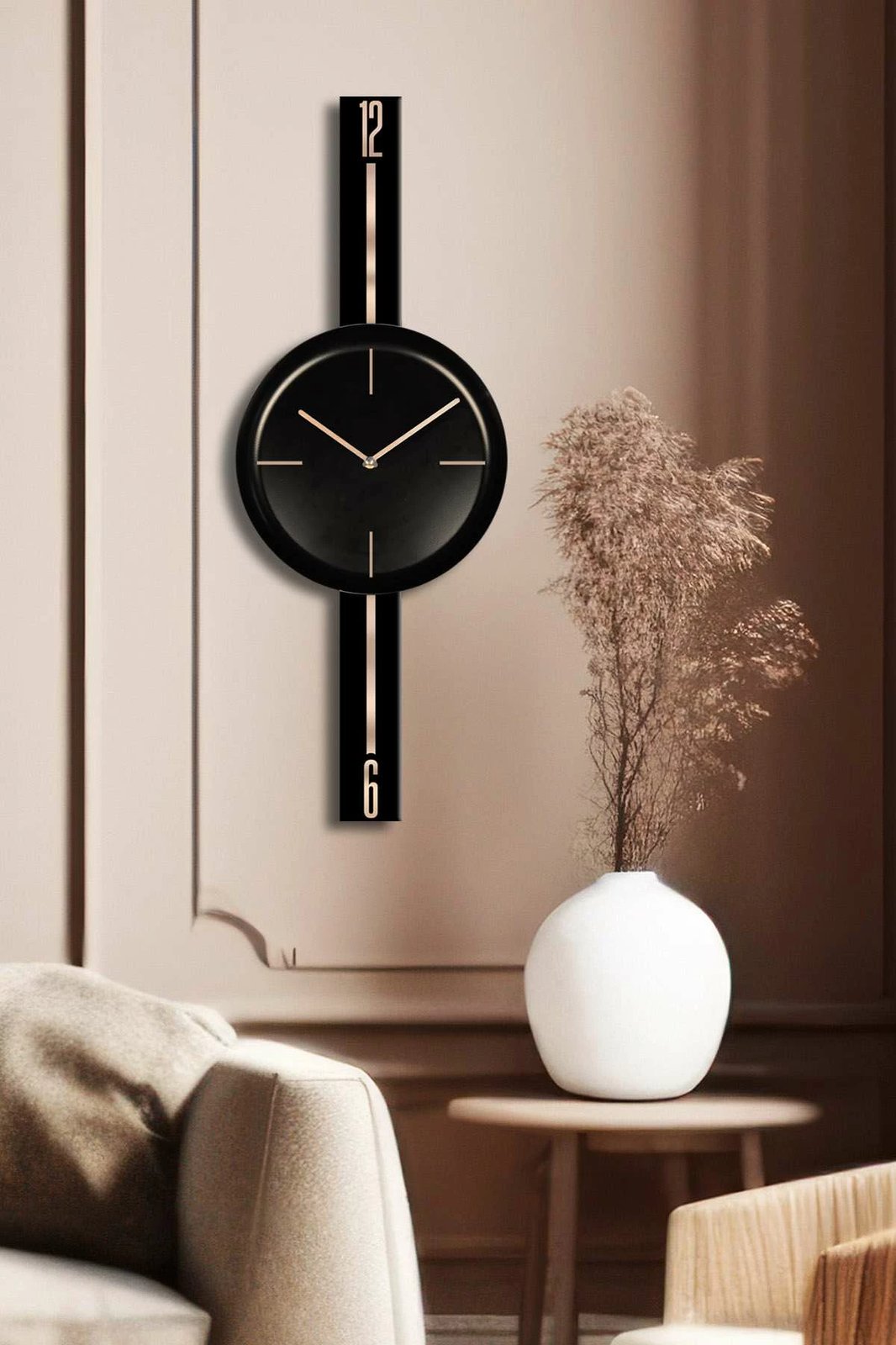 Orë muri dekorative Wallity, Vlnt103Syhsy, e zezë