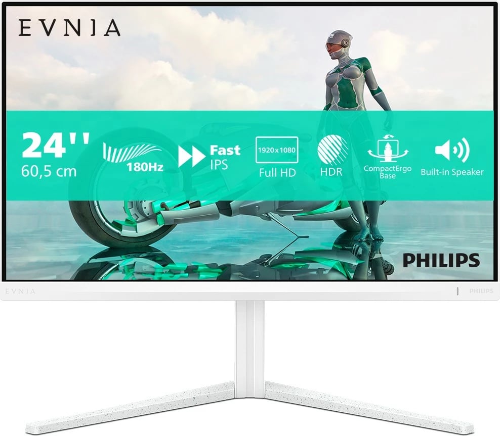 Monitor Philips Evnia 24M2N3201A/00, 23.8", Full HD, 1 ms, Bardhë