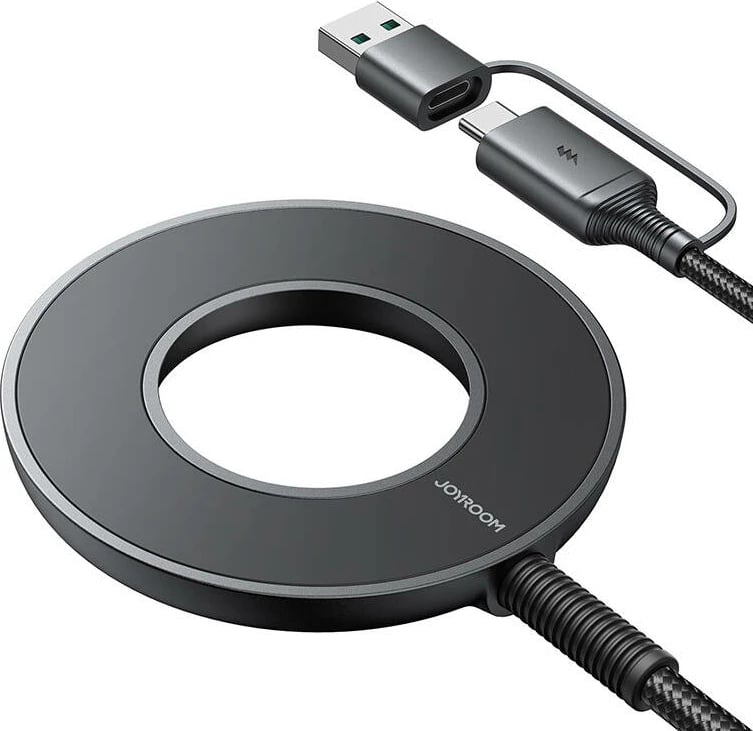 Karikues magnetik wireless Joyroom JR-WQM03, 15W, USB + USB-C, 1.2m, zi