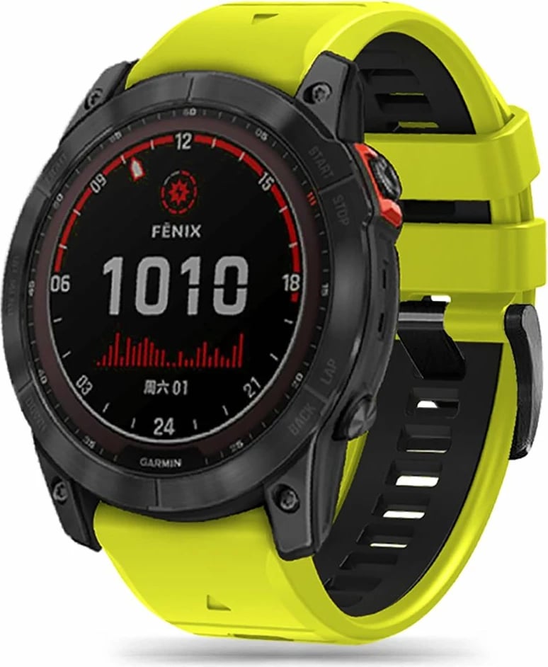 Rrip sportiv për smartwatch Tech-Protect IconBand Pro për Garmin Fenix 3/5X/3HR/5X Plus/6X/6X Pro/7X, Lime Black