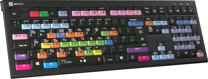 Tastierë LogicKeyboard FL Studio Astra 2, UK, USB, ndriçim i bardhë, e zezë