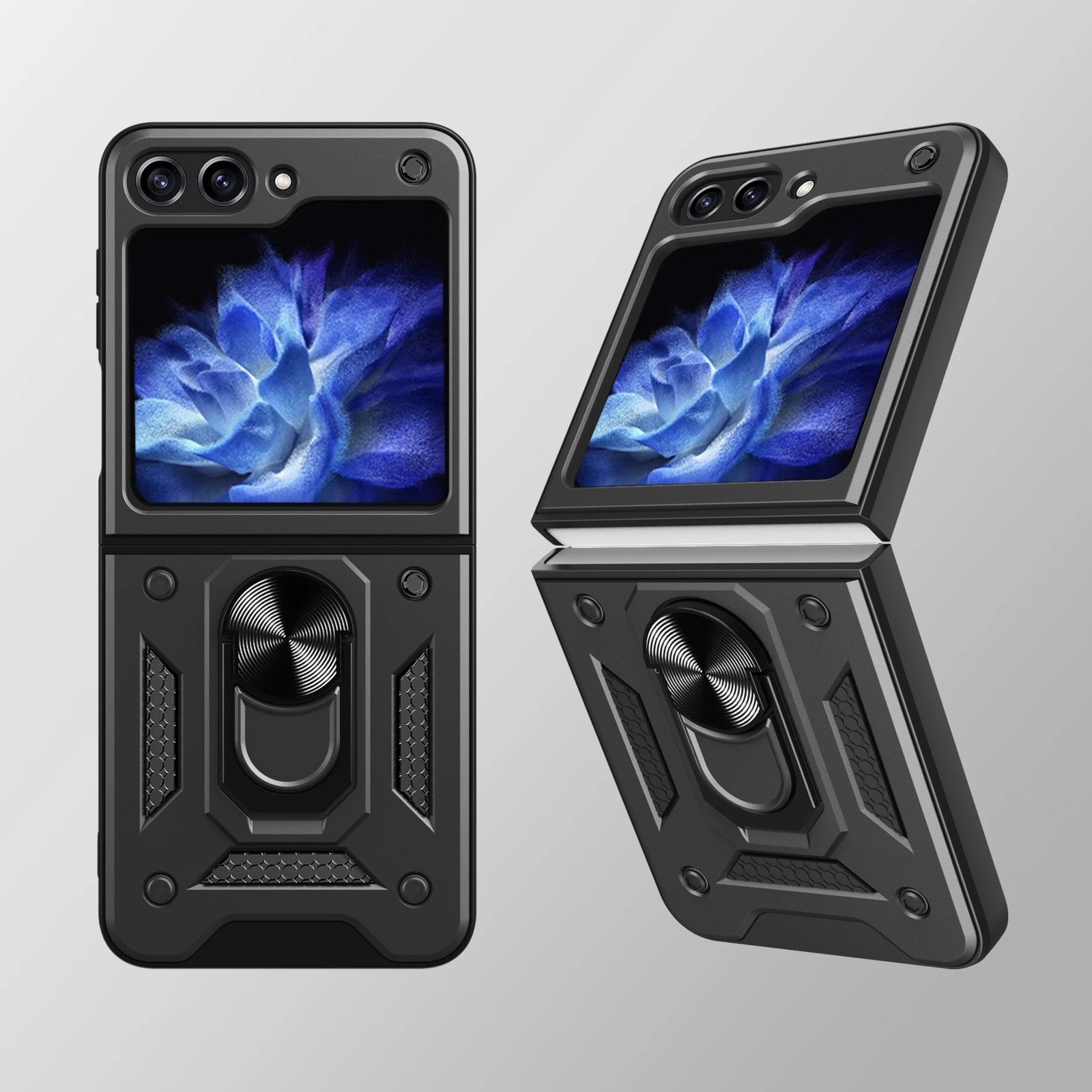 Mbështjellës Hurtel Hybrid Armor Camshield për Z Flip 5 5G, me mbrojtës kamere, Rozë