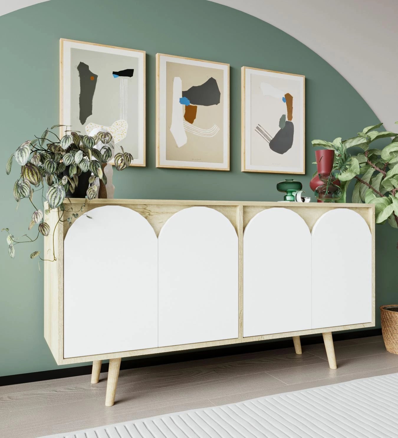 Konsol Skye Decor, Venezia 150, ngjyrë lis safir dhe e bardhë