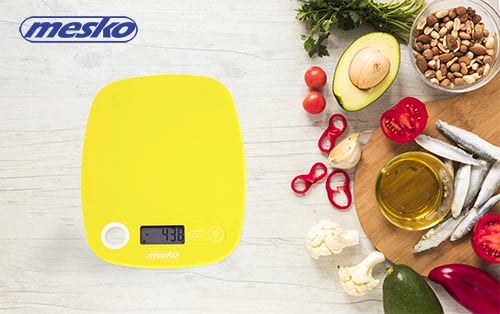 Peshore kuzhine, Adler, MS3159, 5kg/5000ml, ekran LCD, funksion TARE, e verdhë