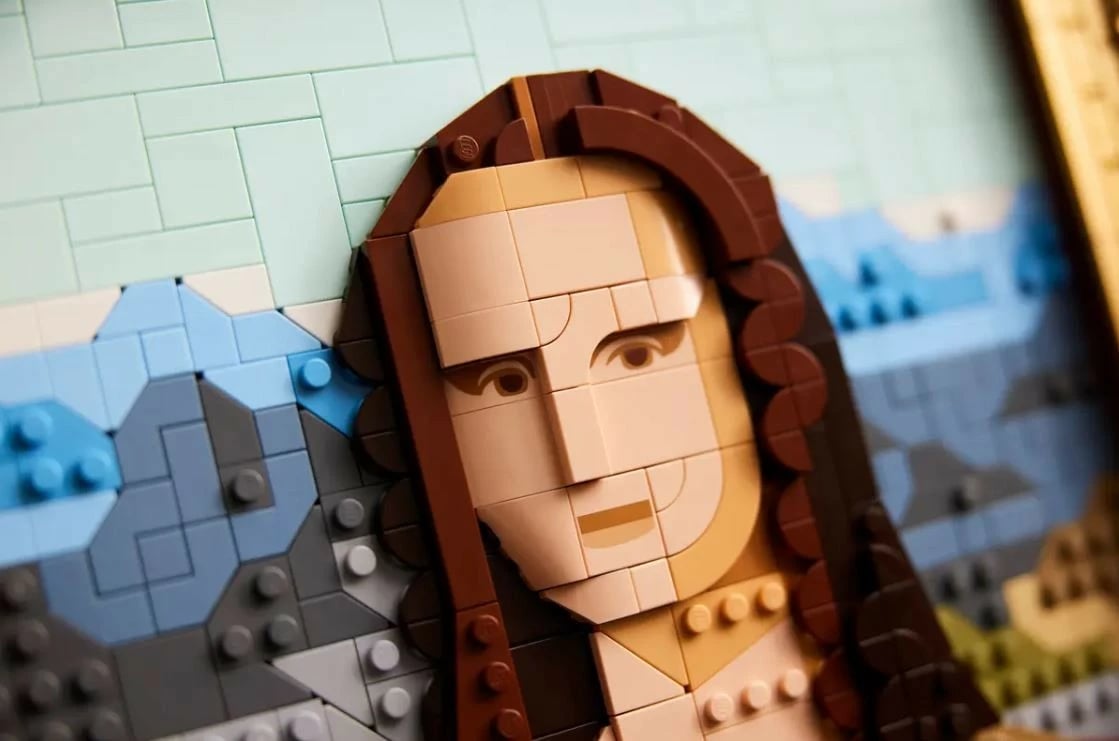 Set LEGO Art Mona Lisa 31213, 1503 pjesë, për të rritur, me kornizë të artë