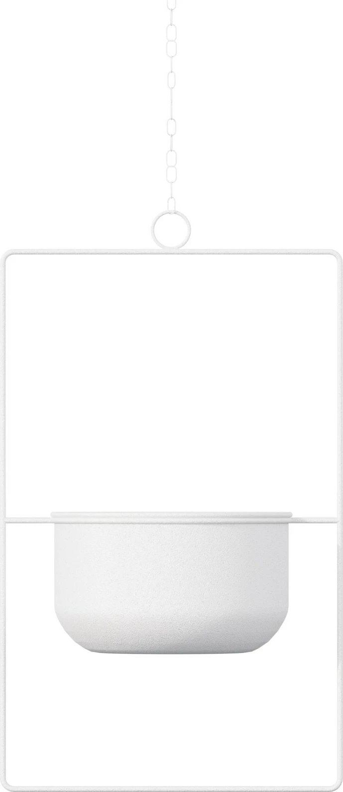 Vazo dekorative, metalike, e bardhë, Aberto Design, për parapet