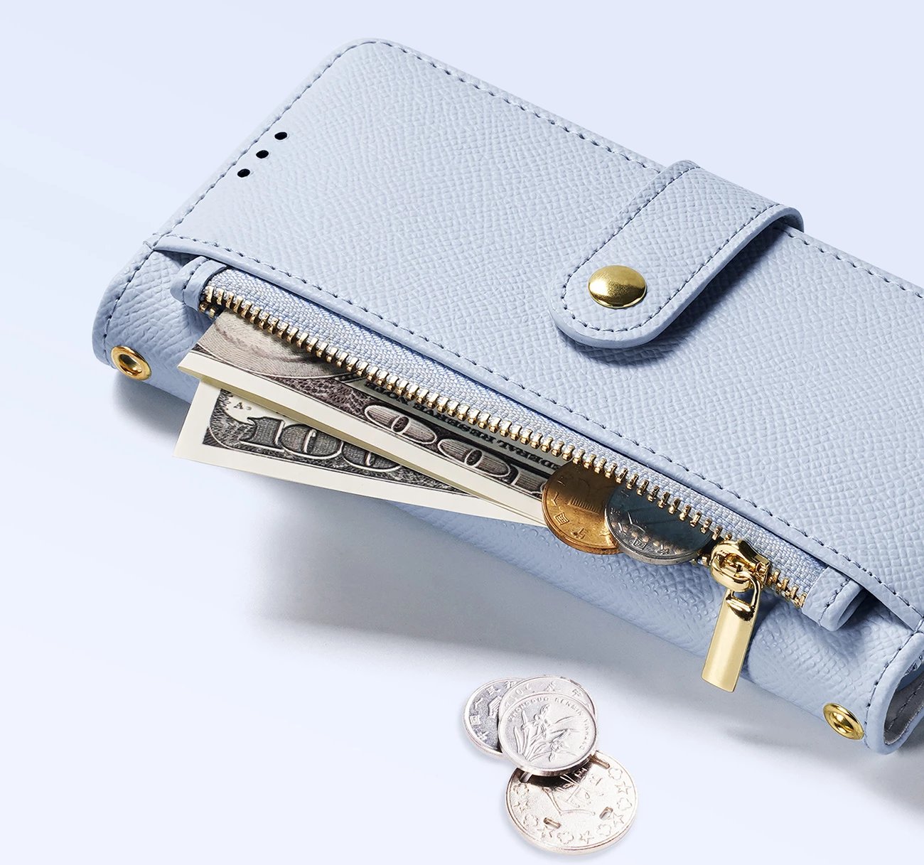 Mbështjellës Dux Ducis Lawa për iPhone 16 Pro, lëkurë, me portofol magnetik të ndashëm, kaltër