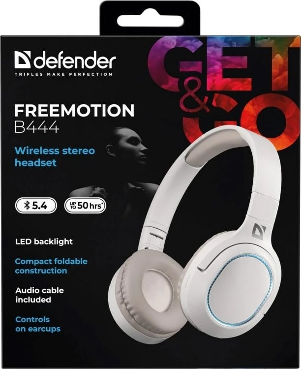 Kufje pa tela Defender FreeMotion B444, Bluetooth, Bezhe