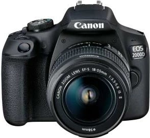 Aparat fotografik DSLR Canon EOS 2000D 24.1 MP Full HD Wi‑Fi NFC me objektiv EF‑S 18-55mm IS II, i zi