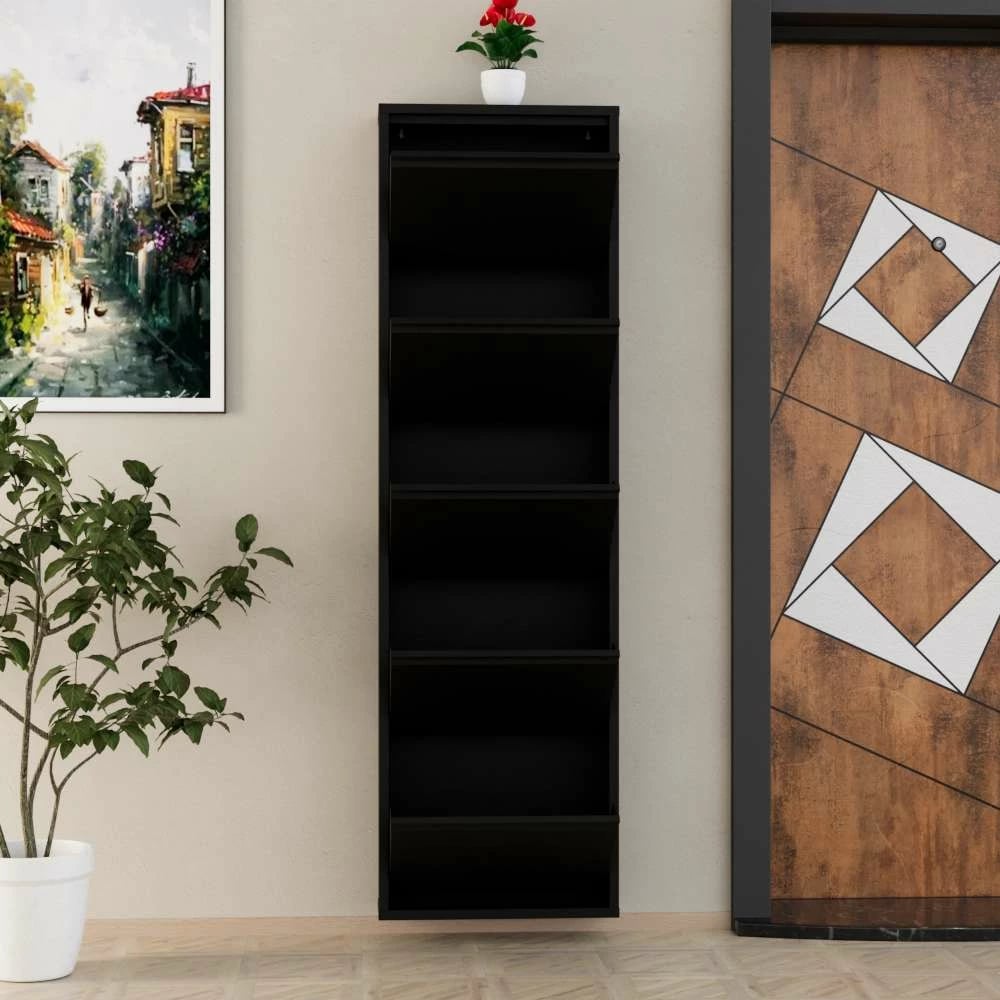 Dollap këpucësh Skye Decor, 5 pjesë, metal, i zi