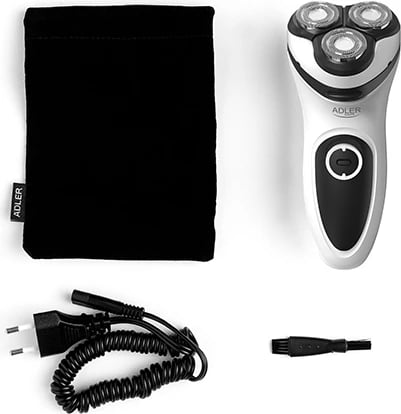 Makinë rroje, Adler, AD 2910 W, 3 koka lëvizëse, karikueshme deri 60 min, trimer, e bardhë/zezë