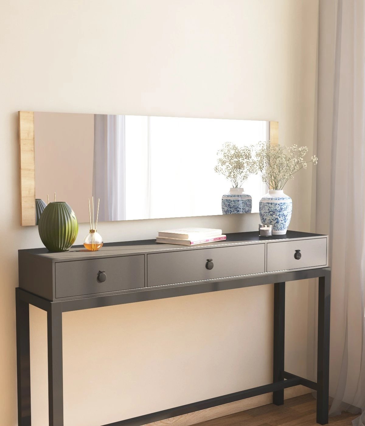 Pasqyrë murale Hanah Home, Azus, ngjyrë natyrale