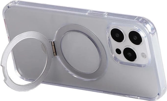 Mbështjellës magnetik për celular Joyroom JR-BP004 për iPhone 15 Pro, transparent me mbajtëse