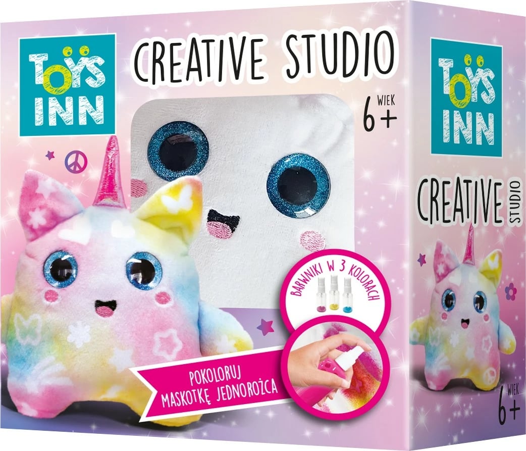 Set kreativ me maskotë unikorn Toys Inn Stnux STN9452, me ngjyra spërkatëse, shumëngjyrëshe
