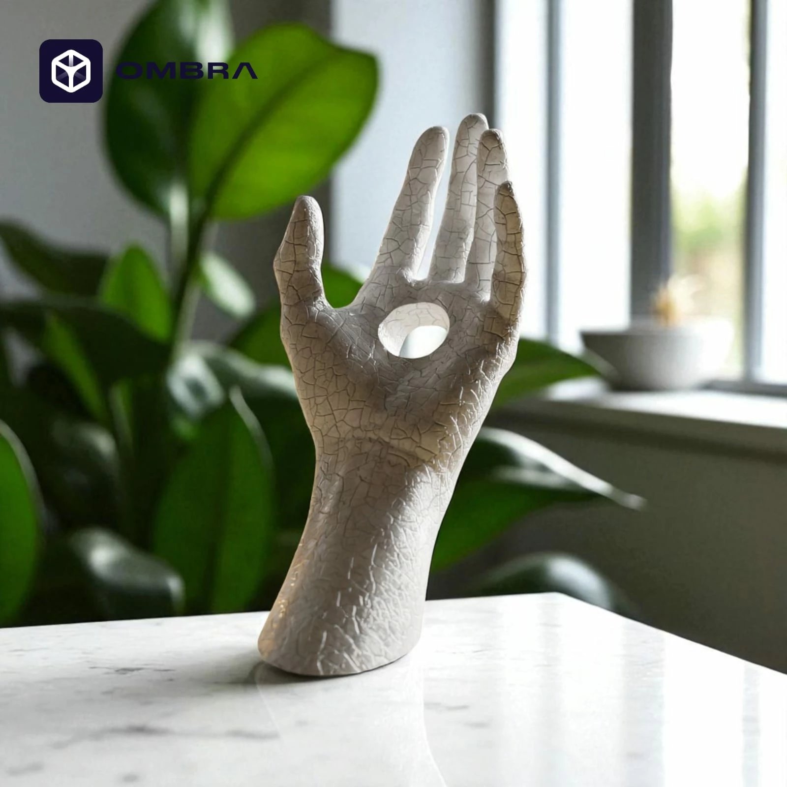 Mbajtëse për shishe të verës "Hand Wine Holder Texture", e bardhë