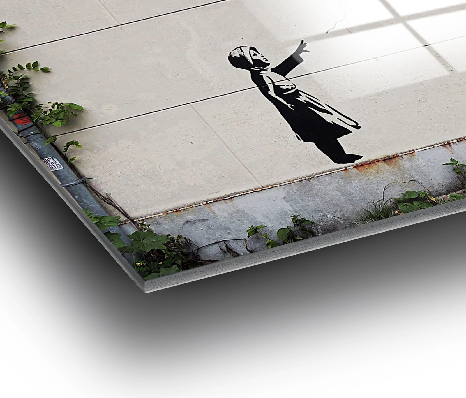 Pikturë dekorative prej xhami të temperuar, Banksy, shumëngjyrëshe, 50x70cm