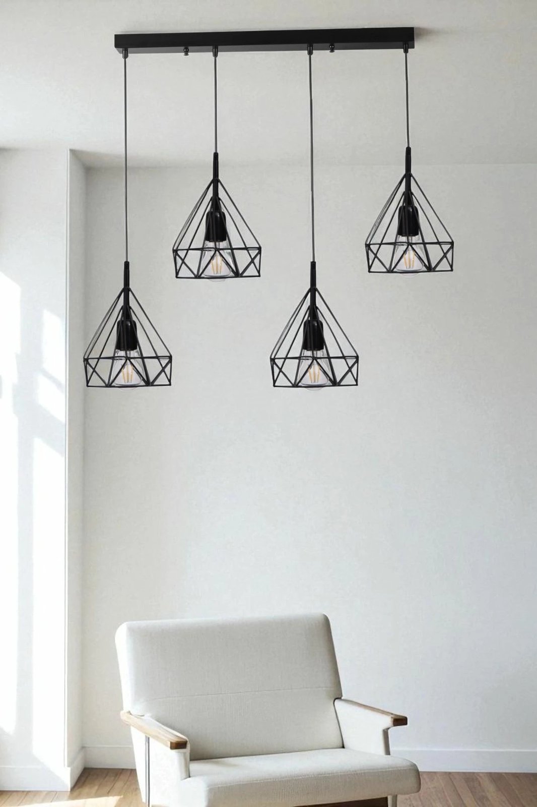 Llambadar Opviq, 9046-6, metal e xham, ngjyrë e zezë