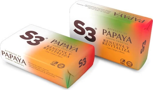 Sapun trupit unisex Legrain S3 Pastilla Jabon Papaya, 2x125g